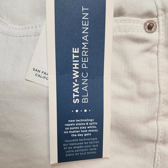 Old Navy Size 14 Tall Boyfriend Straight DROIT Cotton Blend Jeans White NWT - Picture 9 of 14